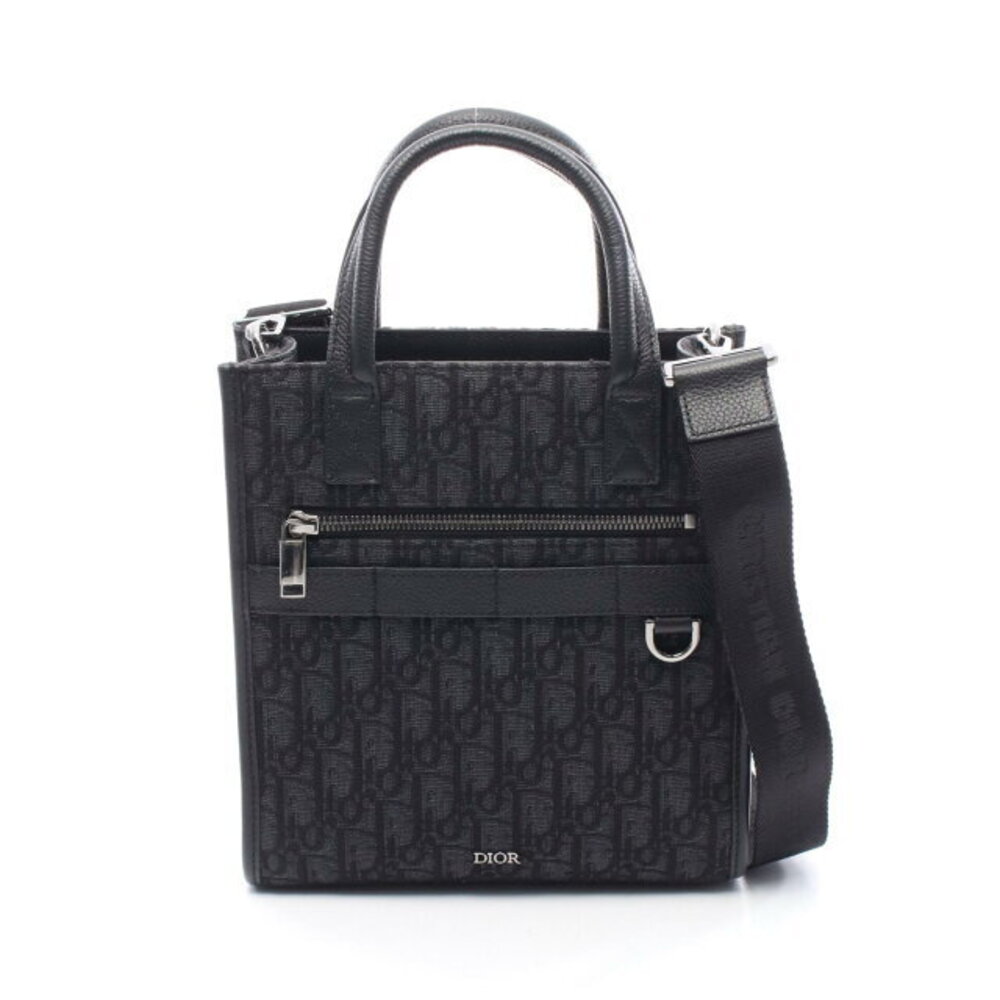 Dior Safari Oblique Handbag Canvas Leather Black